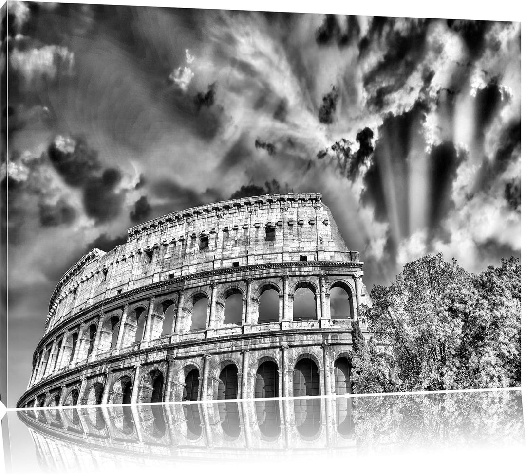 Pixxprint klassisches Colloseum in Rom als Leinwandbild/Grösse: 100x70 / Wandbild/Kunstdruck/fertig