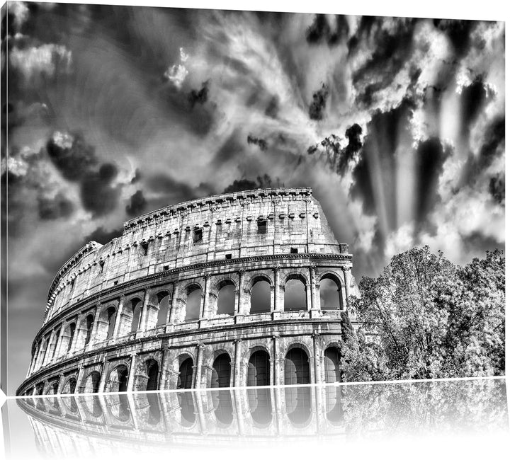 Pixxprint klassisches Colloseum in Rom als Leinwandbild/Grösse: 100x70 / Wandbild/Kunstdruck/fertig