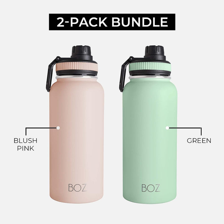 BOZ Trinkflasche Edelstahl – Trinkflasche Edelstahl 1l – Auslaufsichere Thermosflasche 1l – BPA-frei