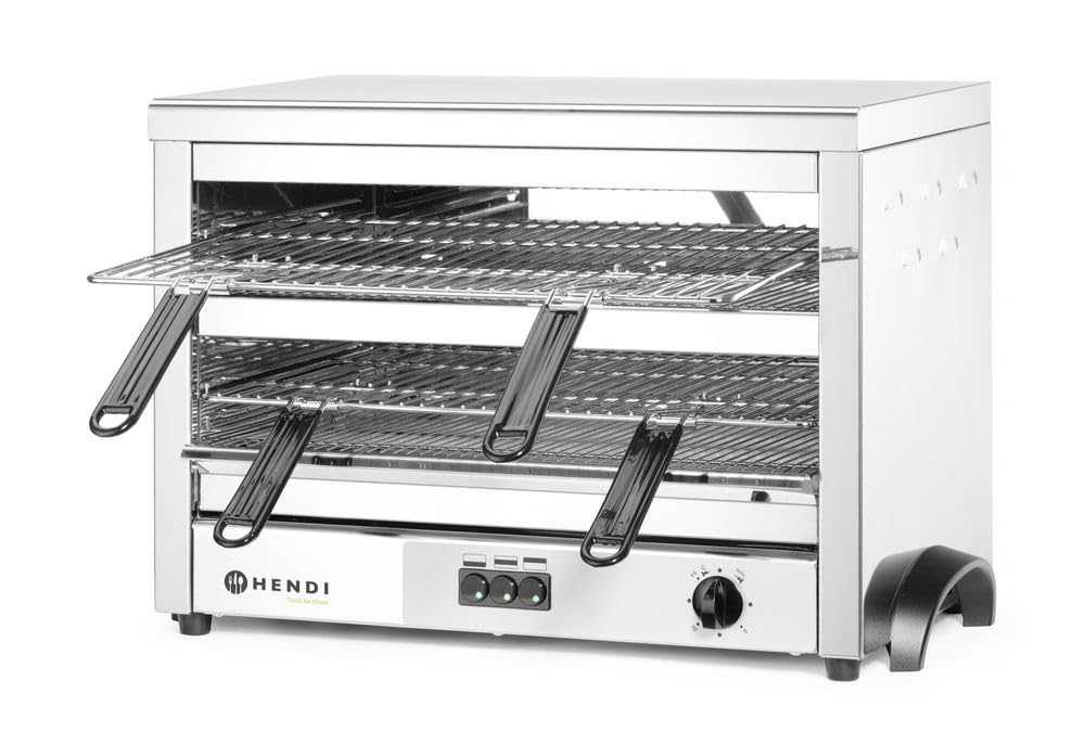 HENDI Quartz Salamander, MAXI, Salamander Grill, Überbackgerät, Quarz-Infrarotheizelement, 2 verchro