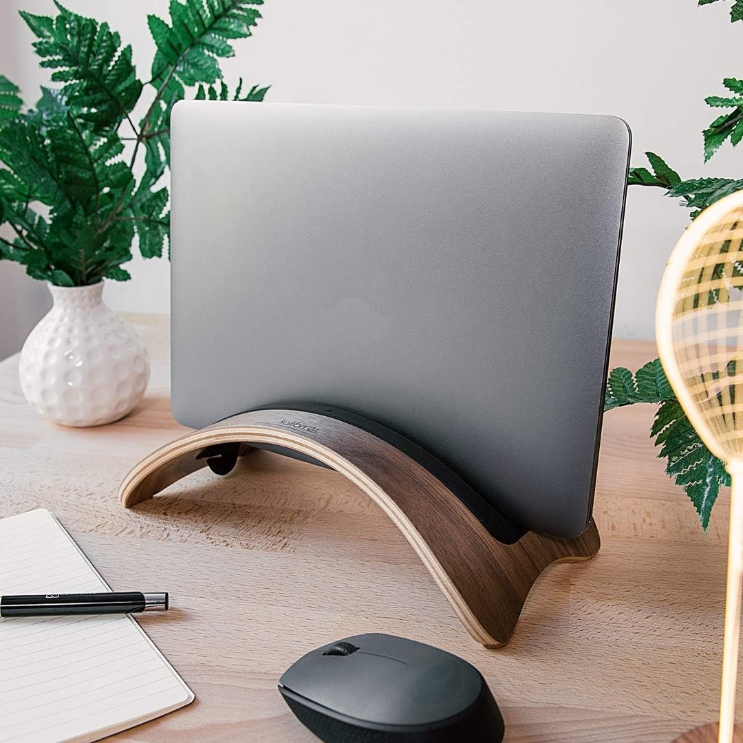 kalibri Laptop Ständer Notebook Stand - Halterung aus Holz - 1x Silikoneinsatz für MacBook/Air Retin