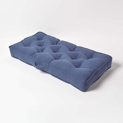 Homescapes Langes Sitzkissen dunkelblau 100x48 cm, Dicke Sofa-Auflage gepolstert, Sitzauflage Sofa m