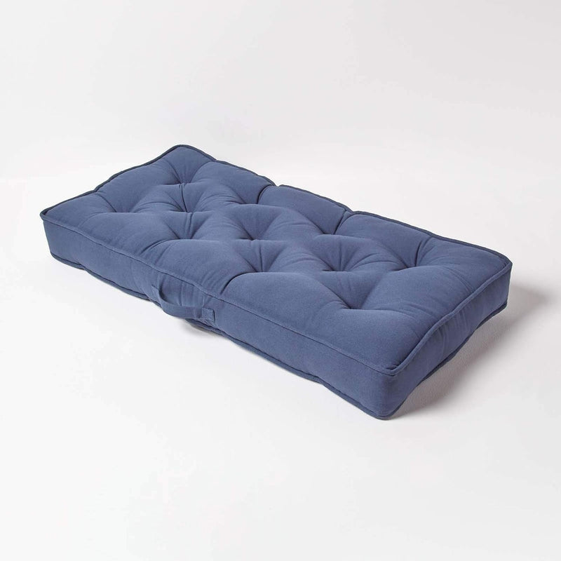 Homescapes Langes Sitzkissen dunkelblau 100x48 cm, Dicke Sofa-Auflage gepolstert, Sitzauflage Sofa m