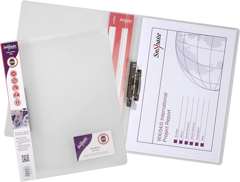 Snopake Original Klemmordner A4 10 Stück transparent farblos, farblos