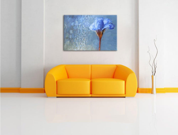 Pixxprint Frühlingsblume Tautropfen als Leinwandbild/Grösse: 100x70 / Wandbild/Kunstdruck/fertig bes