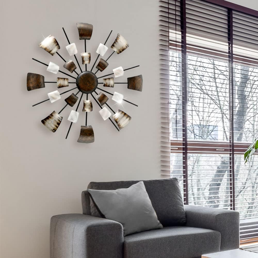 BOLTZE Wand Dekoration Bild Deko Kunst Schlaf Gäste Zimmer Behang braun beige rund 4679400