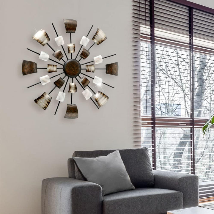 BOLTZE Wand Dekoration Bild Deko Kunst Schlaf Gäste Zimmer Behang braun beige rund 4679400