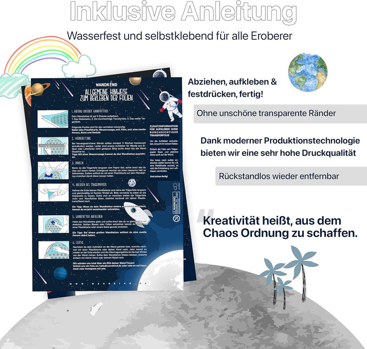 WANDKIND Löwe auf der Wolke V317 | handgezeichnet | AUFKLEBER Kindergarten | Wandsticker Kinderzimme