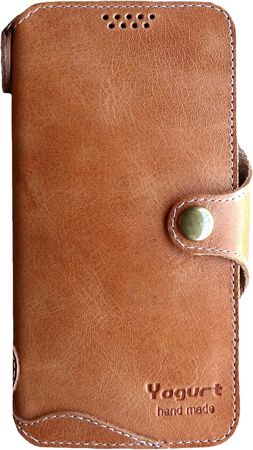 Yogurt Handyhülle für Samsung Galaxy S21 FE 5G, Hülle Echtleder Case Ledertasche Lederhülle für Sams