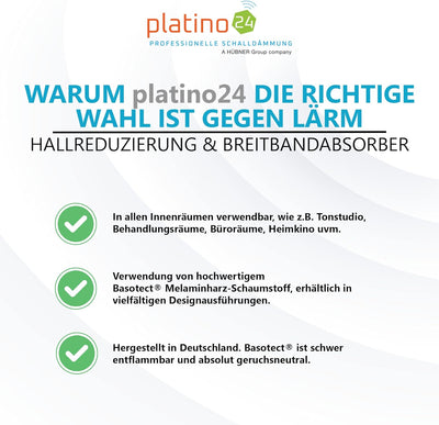 platino24 3D Absorber aus Basotect B WEISS, 12x Akustik Schallabsorption Breitbandabsorber Set #06,