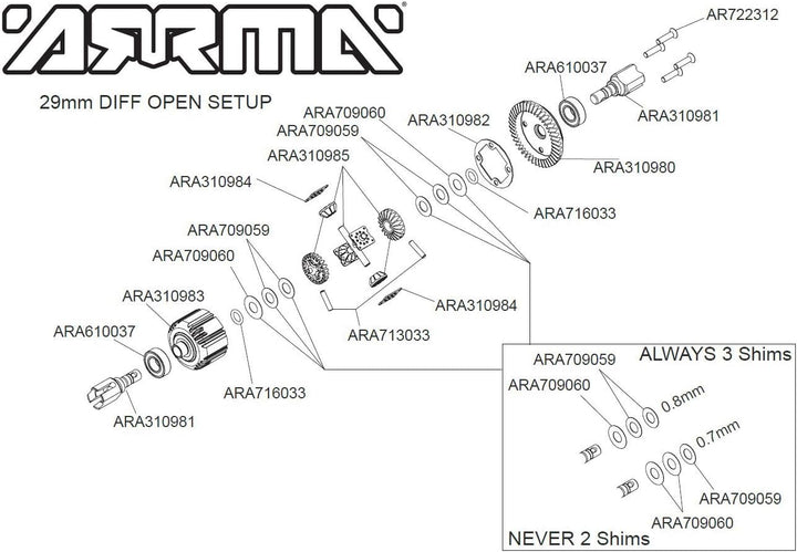 Aktiv F/R Diff Set, GP4 5mm 10k
