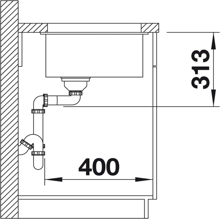 BLANCO SUBLINE 320-U | SILGRANIT weiss | Einbauart: Unterbau | ohne Ablauffernbedienung | 40er Unter