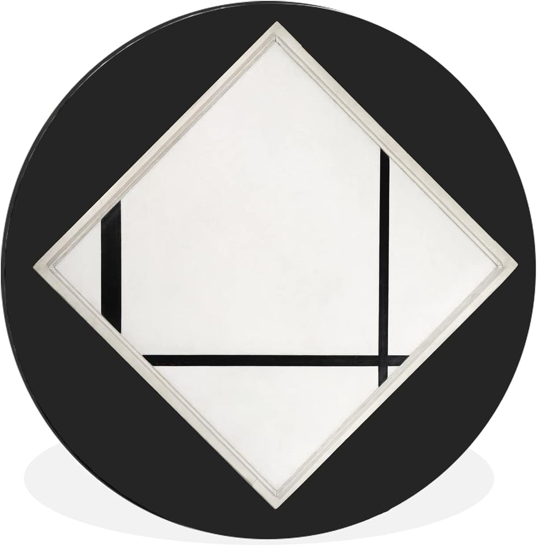 MuchoWow Wandbild Rund Wanddeko Deko Wohnzimmer Bilder 60x60 cm Komposition 4 - Piet Mondrian, 60x60