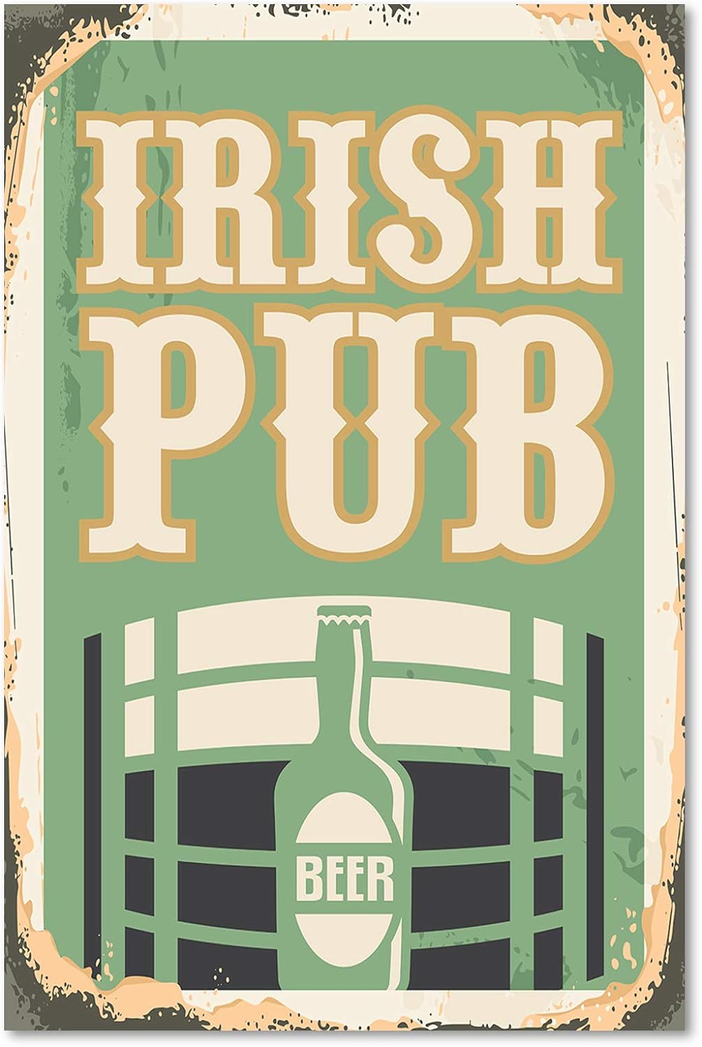 Wanddeko für Pub oder Bar Kunst modern Bilder Klassisch Grün 60x90 cm Deco panel 60x80 cm Grün_A, De