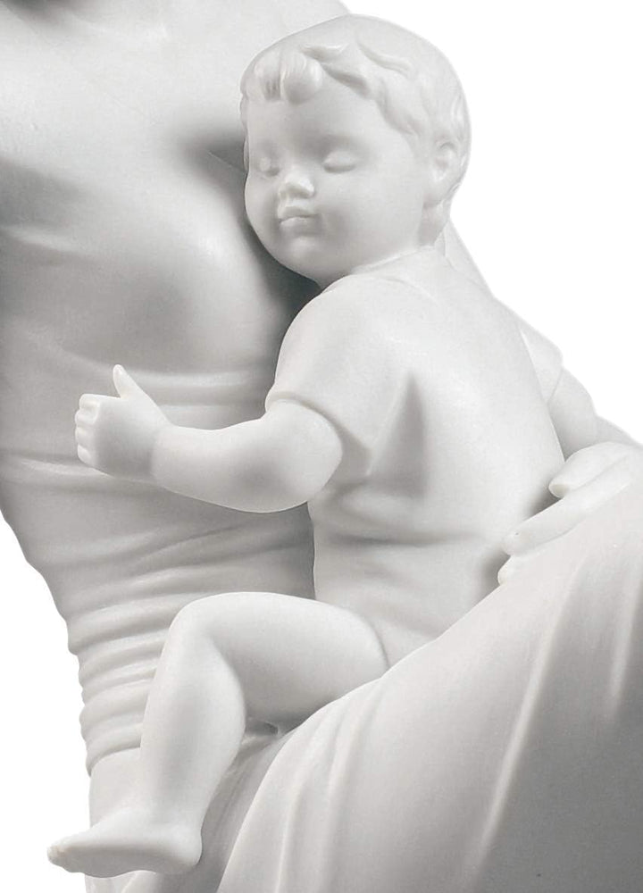 LLADRÓ Figur Mutterliebe. Weiss Matt. Mutter. Porzellan.