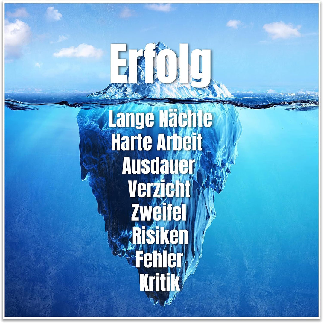 wandmotiv24 Poster als Wanddeko, Grösse 50x50cm, Erfolg Eisberg, Arktis, Arbeit, Moderne Wanddeko, W