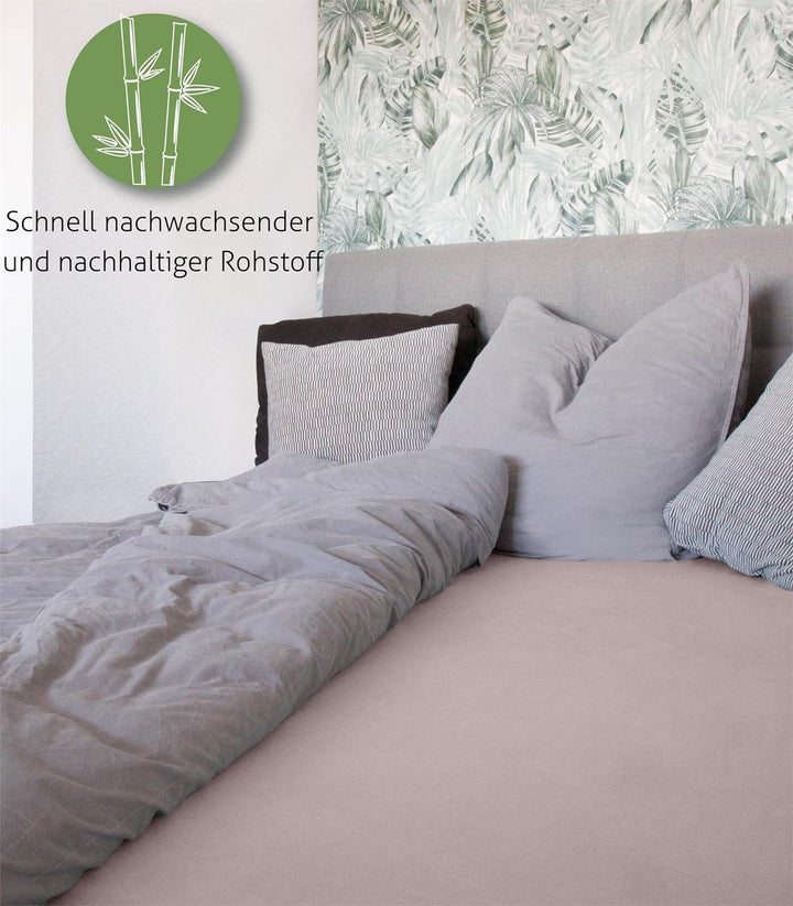 Bambus Spannbettlaken 4 Jahreszeiten| weiches Spannbetttuch 210 g/m² Oeko-Tex aus aktmungsaktivem Ma