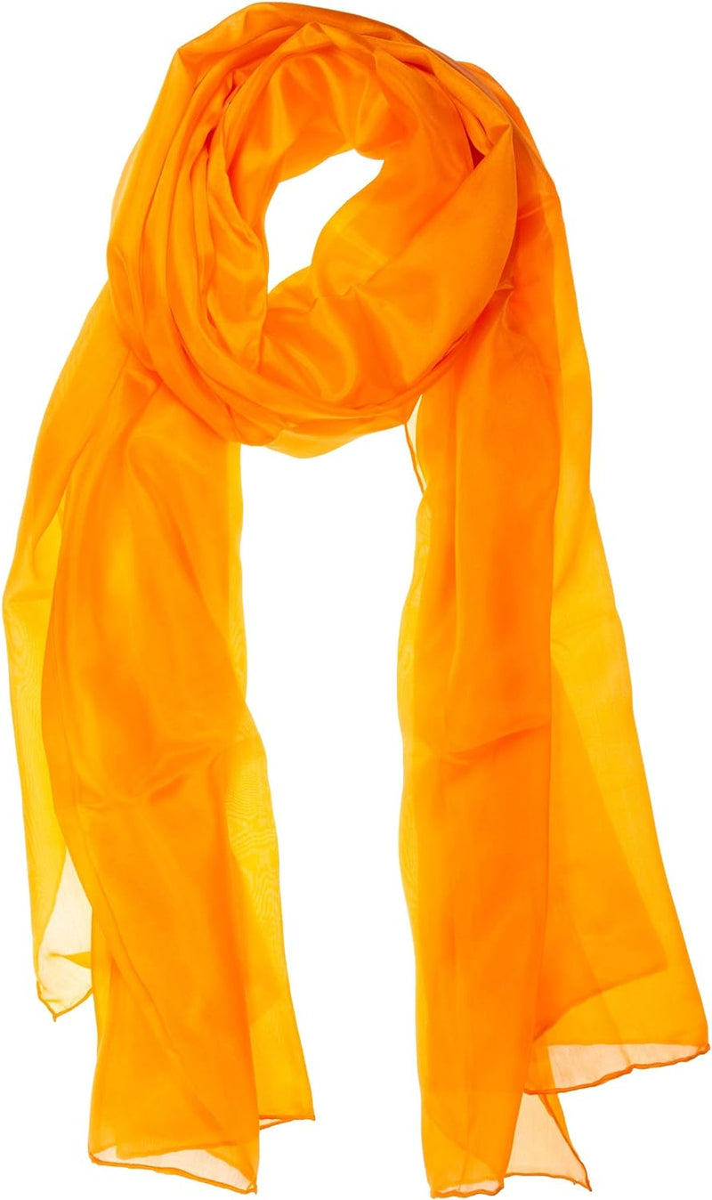 Tinitex Seidenschal Halstuch Schal XXL Mandarine Orange Seide 180x90cm