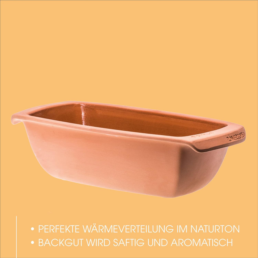 Römertopf Brotbacktopf aus Naurton für ein natürliches Backerlebnis, Brotbackform Ø 23,0cm & Brotbac