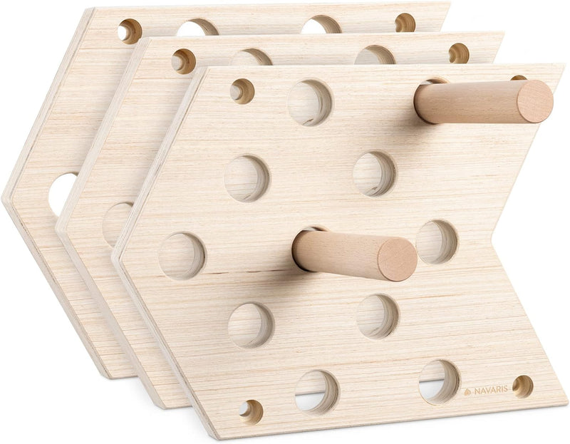 Navaris Pegboard Kletterbrett 3 Bretter im Set - Kletter Brett Boulder Board aus Holz - Stecktafel i