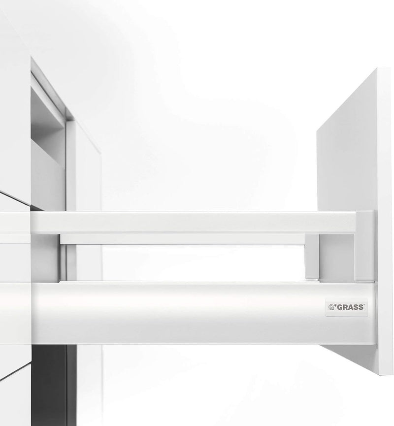 SOTECH DWD-XP Frontauszug H95 / 40 kg/Nennlänge 400 mm/weiss mit Rechteckreling und SoftClose Schubl