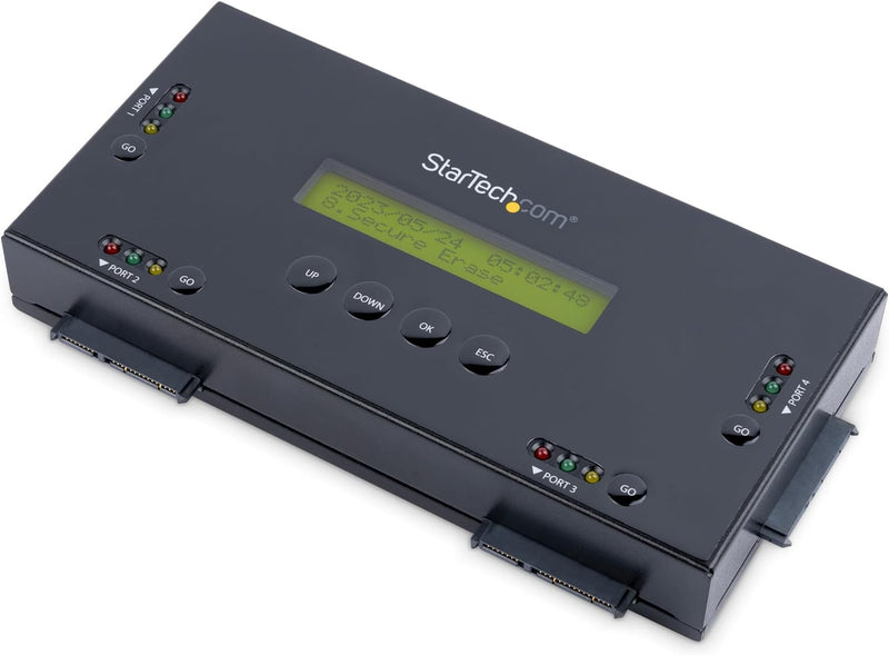 StarTech.com SSD/HDD Festplattenlöschgerät mit 4 Steckplätzen - 2,5" & 3,5" SATA - Selbständiges Sic