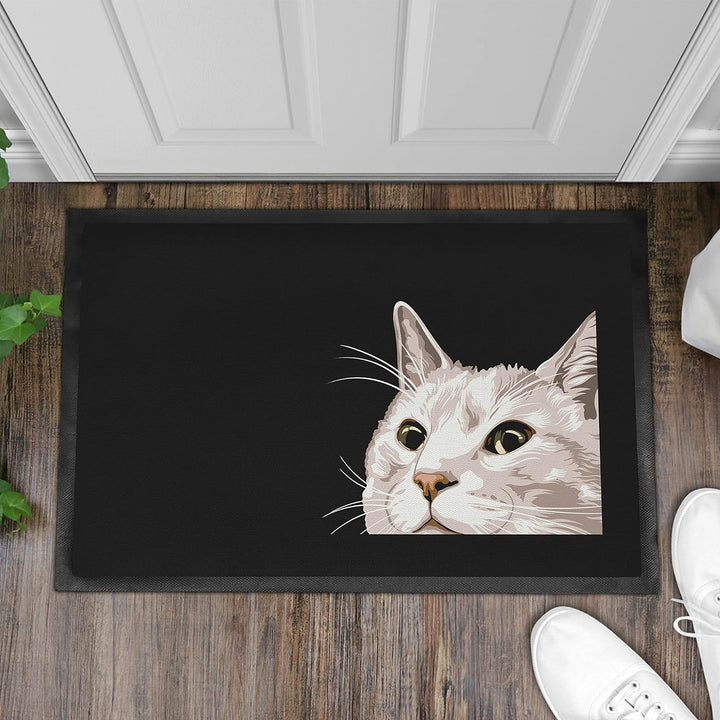 Trendation - Katzen Fussmatte Grafik Geschenk Katzenbesitzer Willkommen Aussen und Innenbereich 60x4