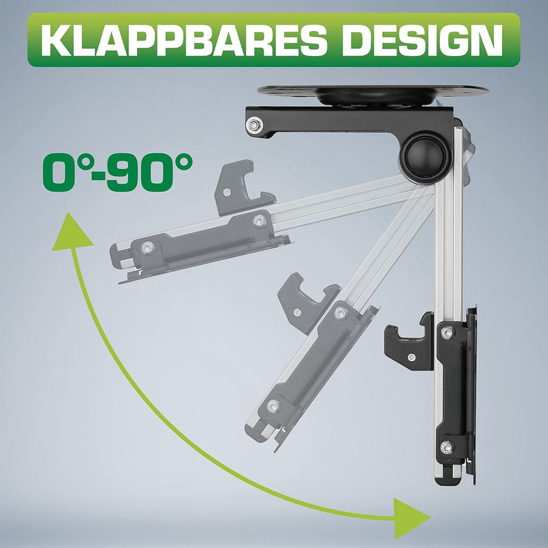 InLine – Unterschrank Monitor Halterung, klappbare Deckenhalterung für TV & Fernseher bis 27 Zoll (6