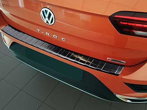 Ladekantenschutz aus Edelstahl in anthrazit mit 3D Abkantung passend für VW T-ROC ab 2017 (auch Cabr