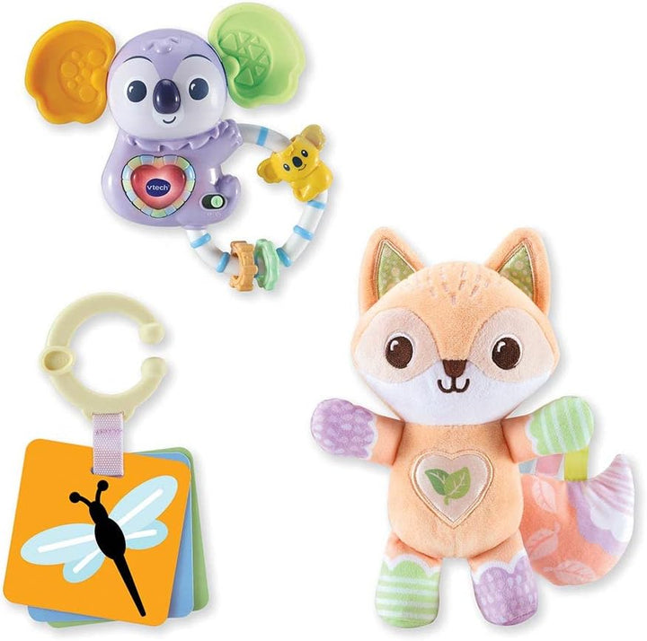VTech - Set zur Geburt erste Entdeckungen, erstes Spielzeug für Babys, Kuscheltier Fuchs aus Plüsch,
