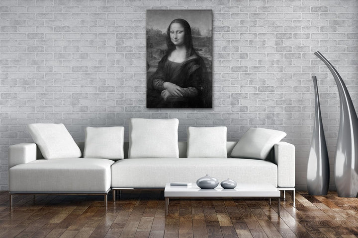deyoli Die Mona Lisa von Leonardo Da Vinci Format: 120x80 Effekt: Schwarz/Weiss als Leinwand, Motiv