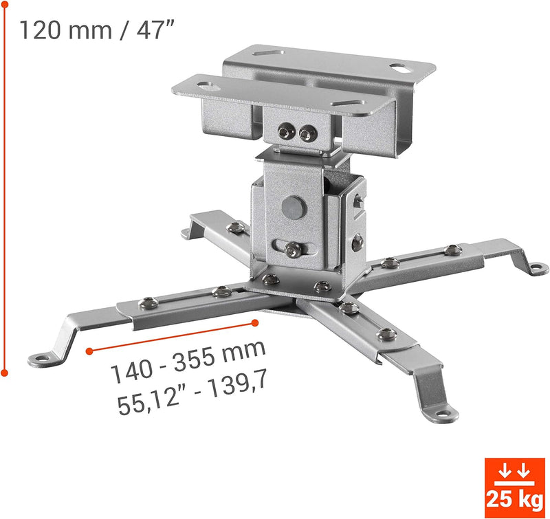 celexon neigbare und schwenkbare Beamer-Deckenhalterung universal MultiCel1200S - Silber - 12 cm Dec