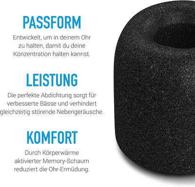 Comply T-400 Isolation 3 Ohradapter - Grösse M (Mittelgross) - Schwarz T-400 Grösse M (Mittelgross),