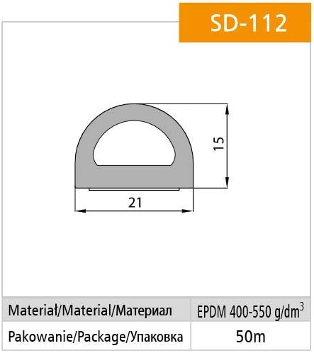 KOTARBAU Dichtungsband Für Türen Fenster D 9 x 7,5 mm 50m Weiss Türdichtung Dichtungsstreifen Fenste