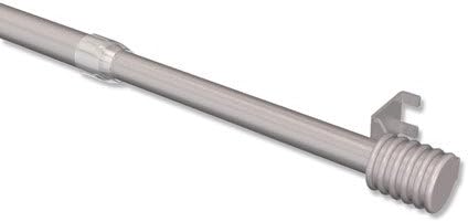 Interdeco Klemmstangen (2 Stück), Klemmfix Scheibenstangen mit Haltekrallen Silbergrau in 9/7 mm Ø,