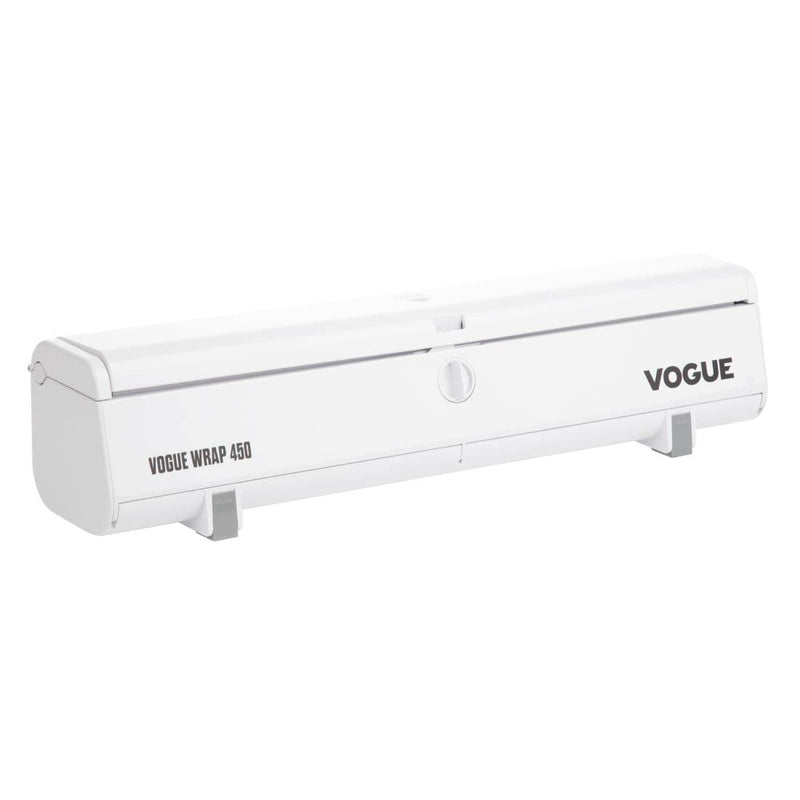 Vogue Wrap450 Spender für Frischhaltefolie, Folie und Backpapier - Weiss, 460 mm breit, Deckel zum A