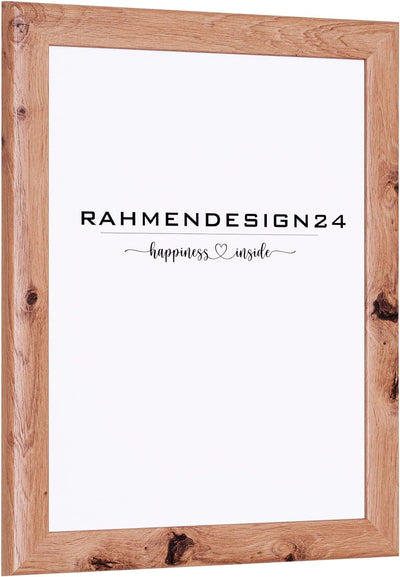 Rahmendesign24 Bilderrahmen Fiona 50x75 Eiche Natur Fotorahmen, Wechselrahmen, Posterrahmen, Puzzler