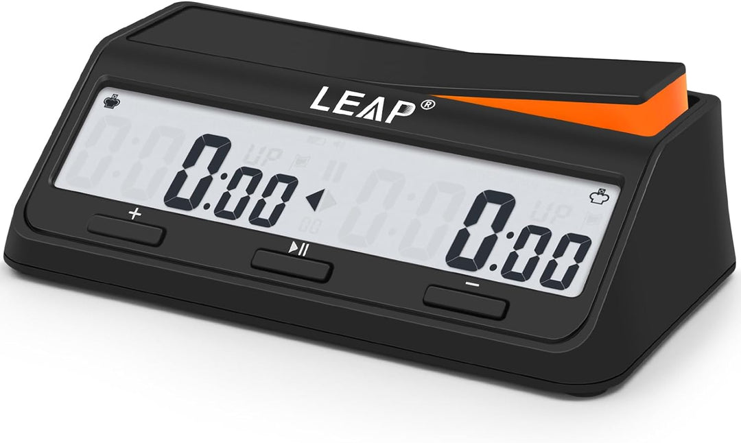LEAP Schachuhr mit verbesserter digitaler Uhr mit Bonus & Delay Countdown-Funktion für Schach und Br