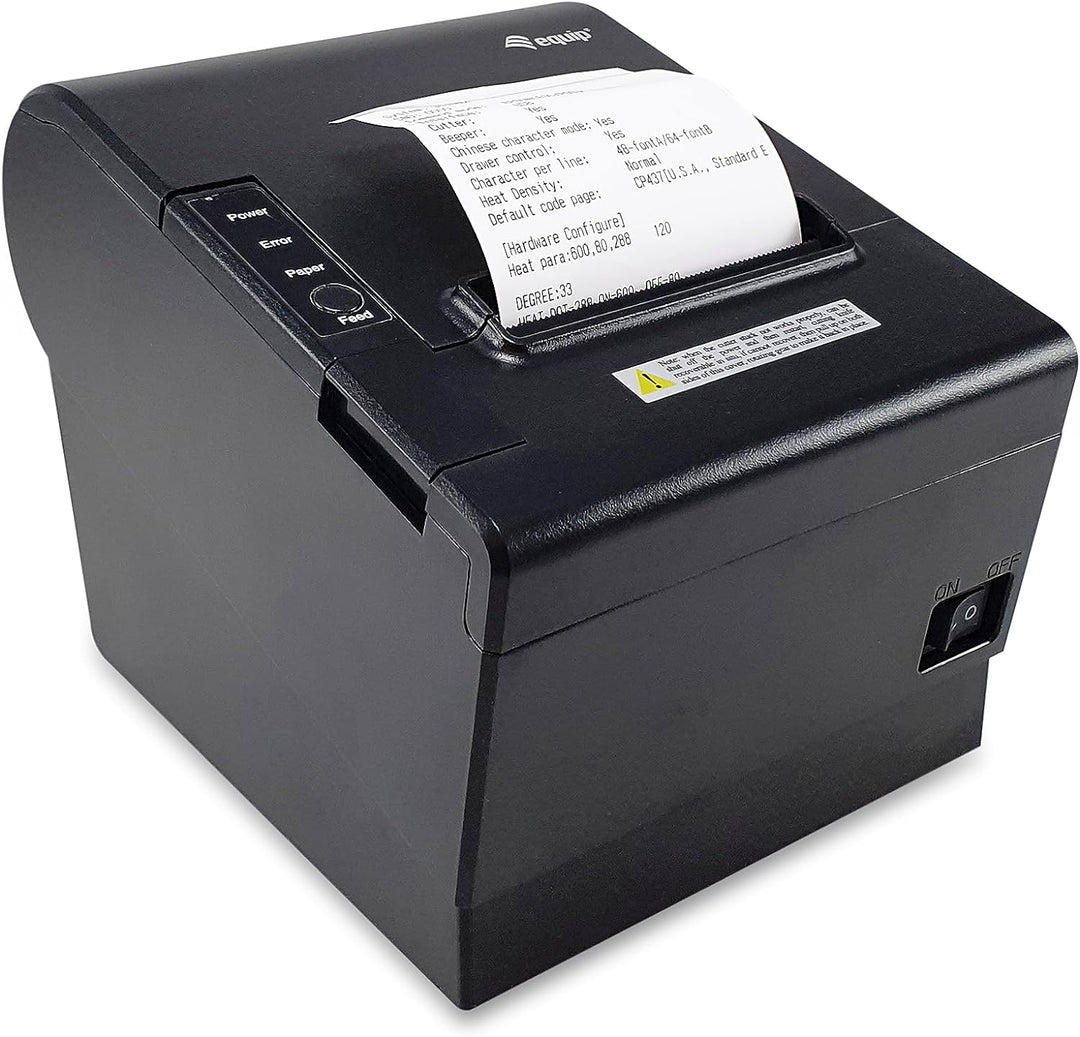 Equip 351003 80-mm-Thermo-POS-Belegdrucker mit automatischer Schneidevorrichtung, USB/Ethernet/serie