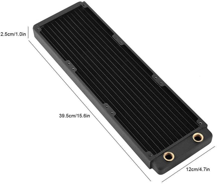 360mm Kupfer Radiator, G1/4 Gewinde Kupfer Heizkörper PC Wasserkühlung Flüssigkeit Wasserkühler Wärm