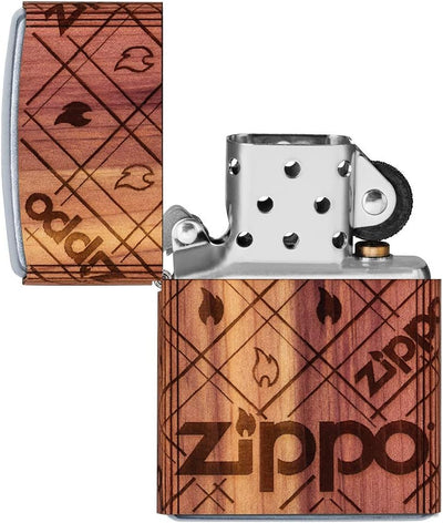 Zippo Woodchuck USA Taschenfeuerzeug, Zedernholz, Braun, Einheitsgrösse (49331), Zippo Cedar Wrap, Z