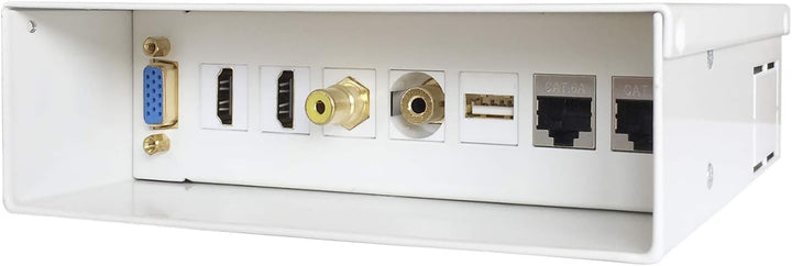 AISENS - AUDIOVISUELLE VERBINDUNGSBOX VGA+2XHDMI+JACK3.5+RCA+1XUSB+2XRJ45 CAT.6A STP, Weiss