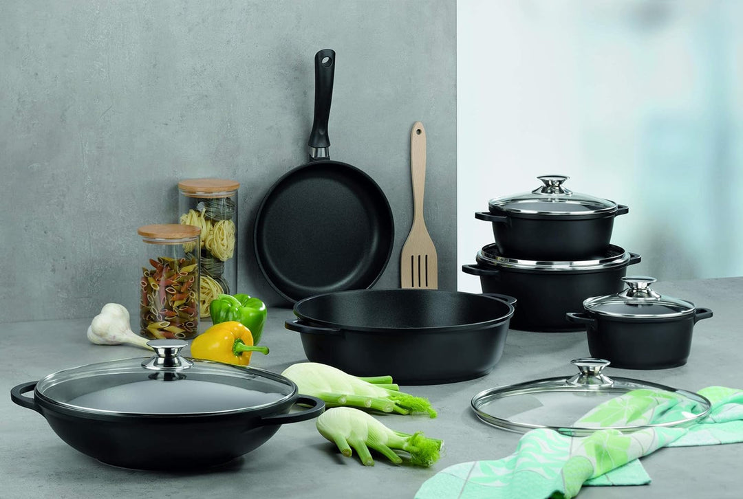 kela Fleischtopf Kerros 20cm aus Aluguss, Aluminiumguss, Schwarz, 20 cm