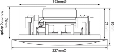 16,5-cm-Decken-Lautsprecher mit Dualhochtöner