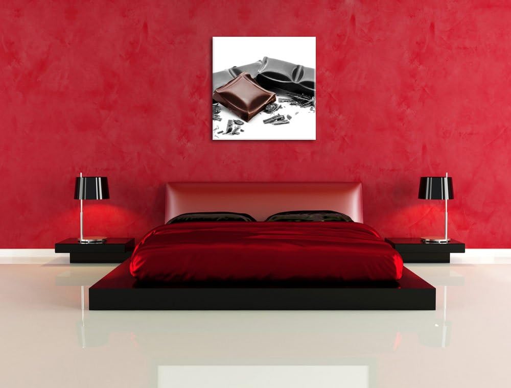 Pixxprint leckere Tafel Schokolade als Leinwandbild | Grösse: 70x70 cm | Wandbild | Kunstdruck | fer