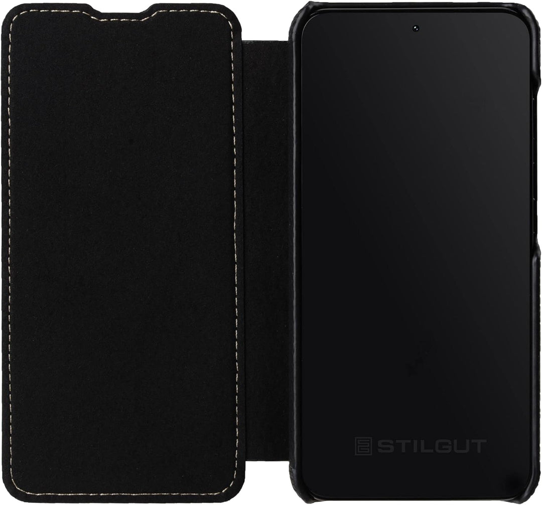 STILGUT Book Case kompatibel mit Samsung Galaxy S23 Hülle aus Leder, Lederhülle, Klapphülle, Handyhü
