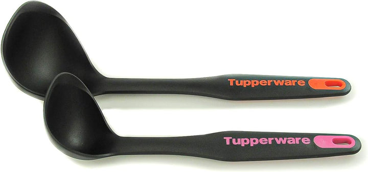 TUPPERWARE Griffbereit Schöpflöffel schwarz-orange + schwarz-pink klein
