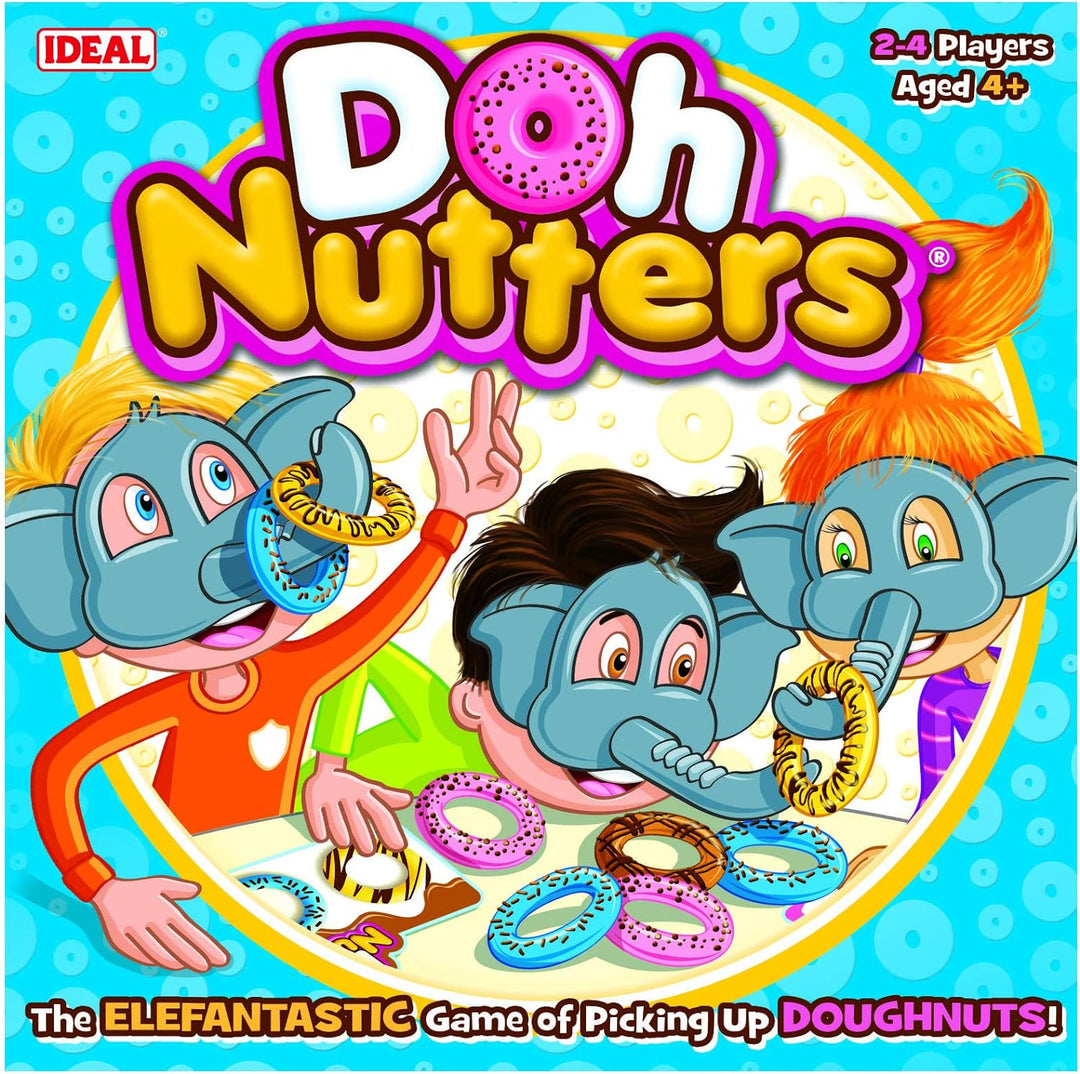 Ideal , Doh Nutters: The elefantastic Game of Picking up Doughnuts!, Kids Games, for 2-4 Players, Ag