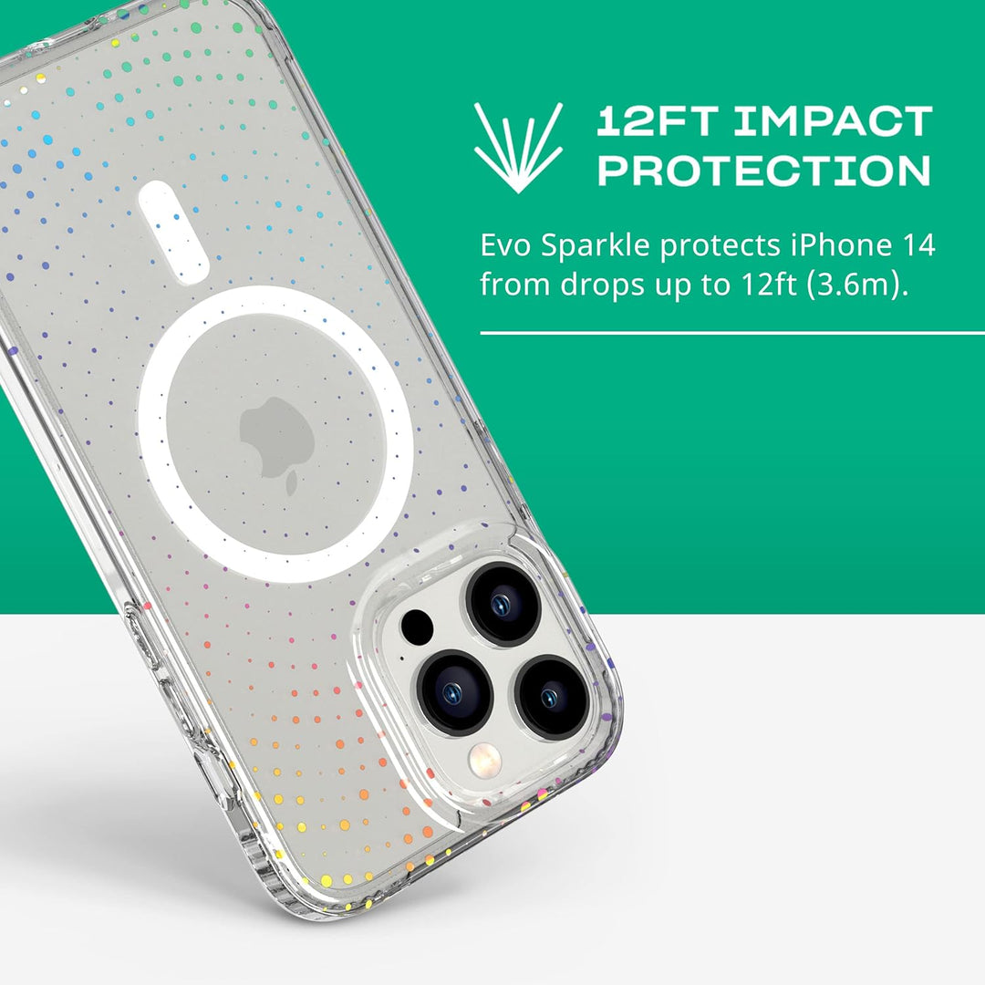 tech21 iPhone 14 Pro Max Evo Sparkle kompatibel mit MagSafe® - Glitzernde & Kratzfeste Handyhülle mi