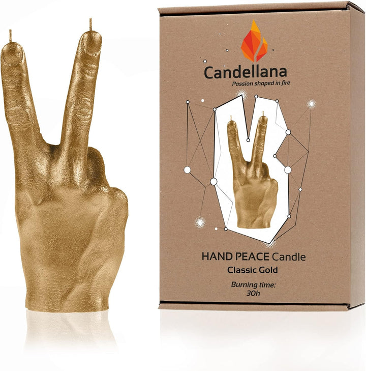Candellana Hand PEACE Kerze - Hand Figur - Coole Deko - Gothic Deko - Grunge Deko Kerze - Heavy Meta
